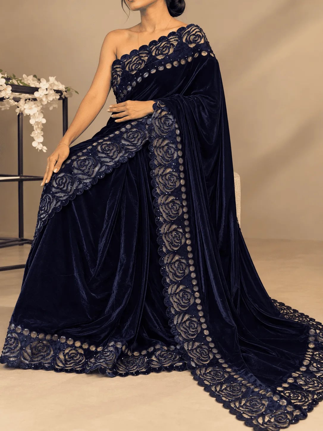 Neelambari velvet saree — image 1